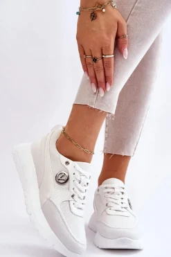 Sneakersy Damskie>Buty damskie Vinceza Damskie Sneakersy Na Platformie Białe Chana