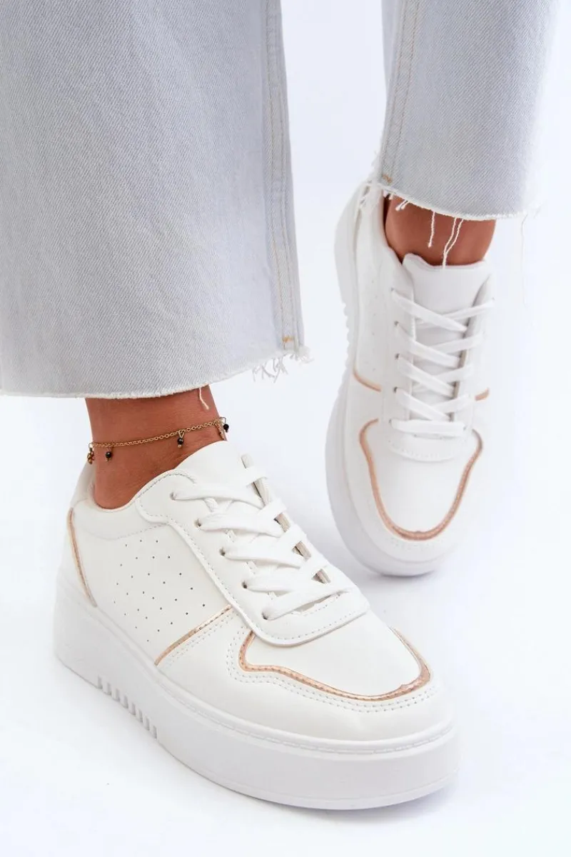 Discount Boto Damskie Sneakersy Na Platformie Białe Tessama