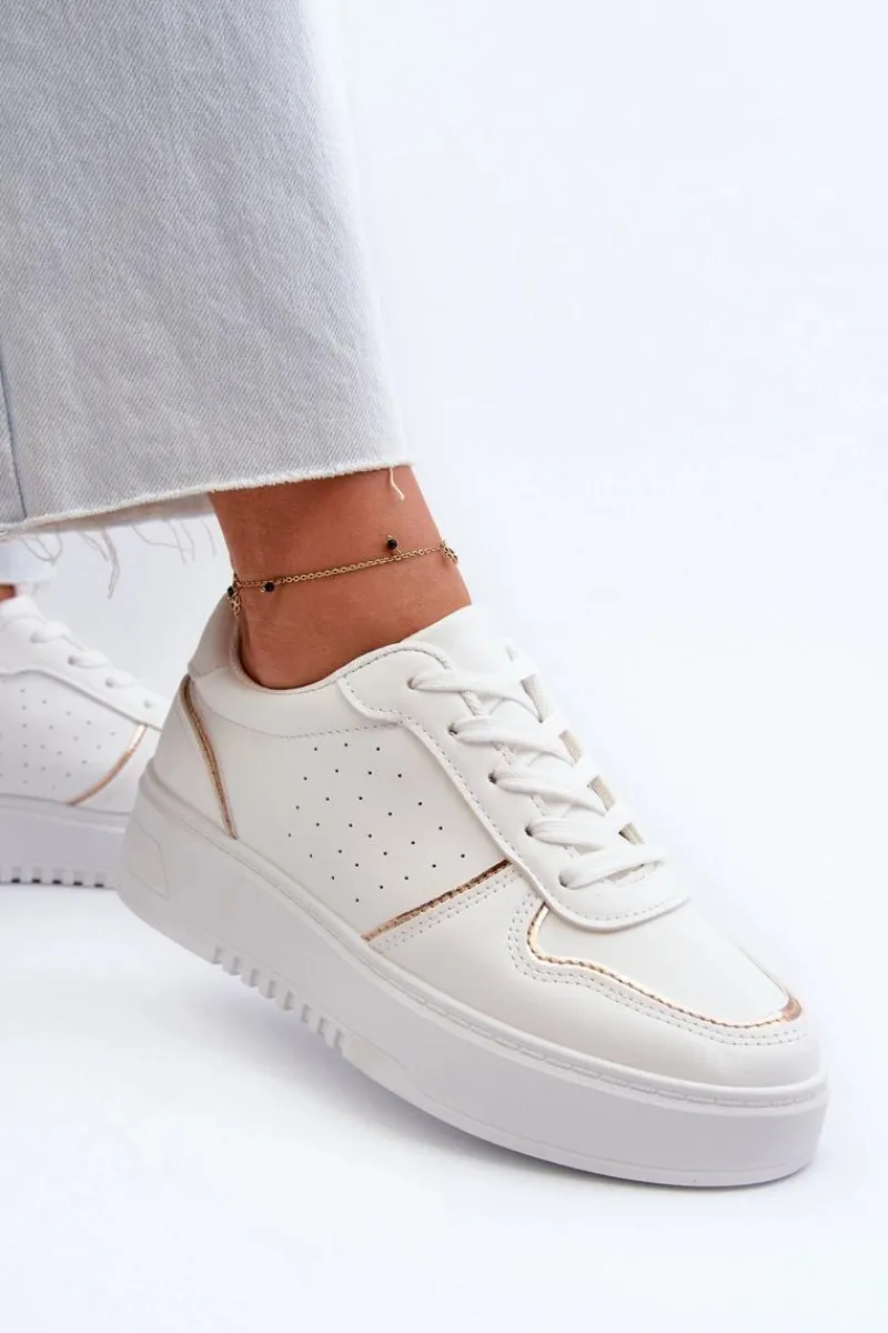 Discount Boto Damskie Sneakersy Na Platformie Białe Tessama