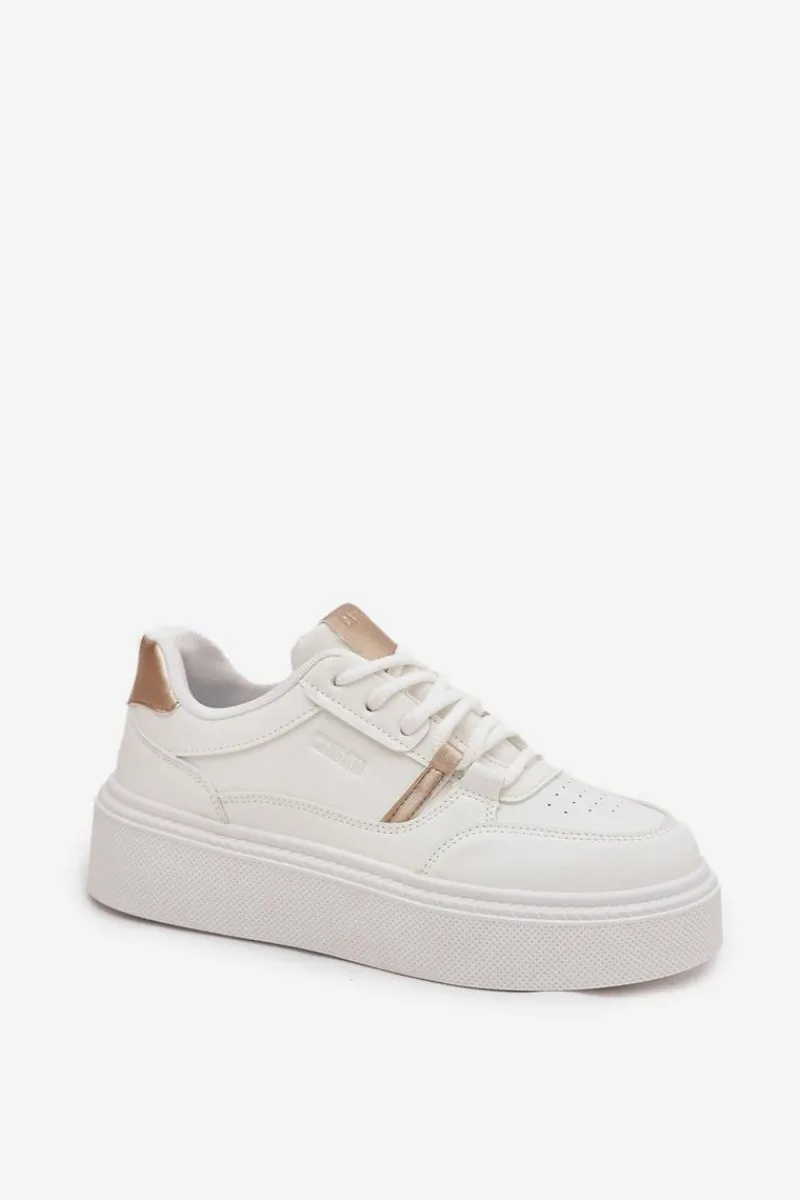 New Damskie Sneakersy Na Platformie Big Star SS274359 Białe Damskie Buty Sportowe Big Star|Sneakersy Damskie