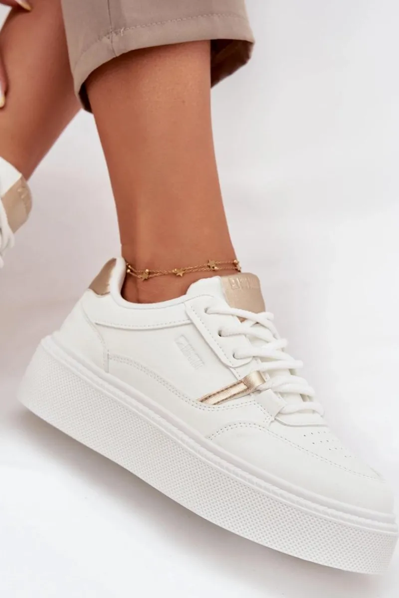 New Damskie Sneakersy Na Platformie Big Star SS274359 Białe Damskie Buty Sportowe Big Star|Sneakersy Damskie