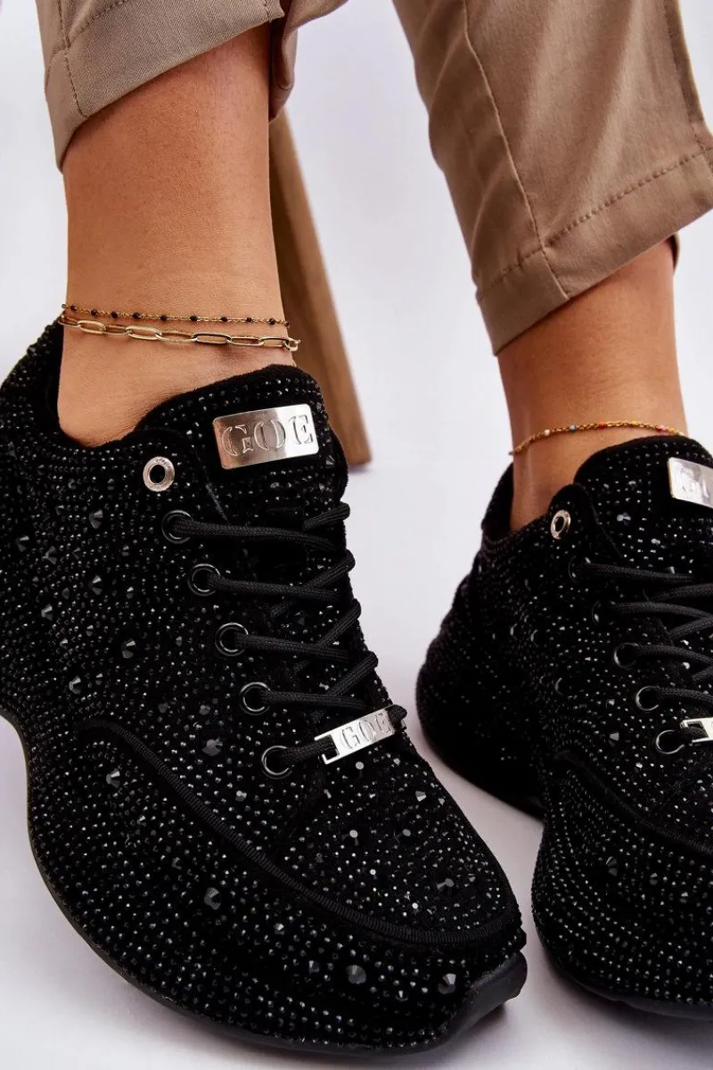 GOE Damskie Sneakersy Na Platformie JJ2N4058 Czarne