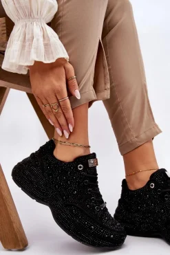 GOE Damskie Sneakersy Na Platformie JJ2N4058 Czarne