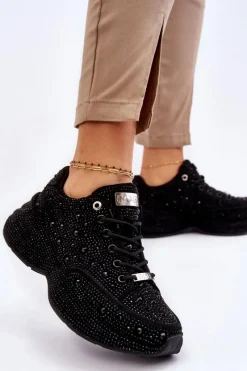 GOE Damskie Sneakersy Na Platformie JJ2N4058 Czarne