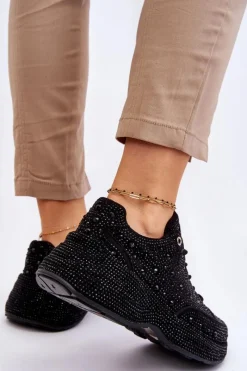 GOE Damskie Sneakersy Na Platformie JJ2N4058 Czarne