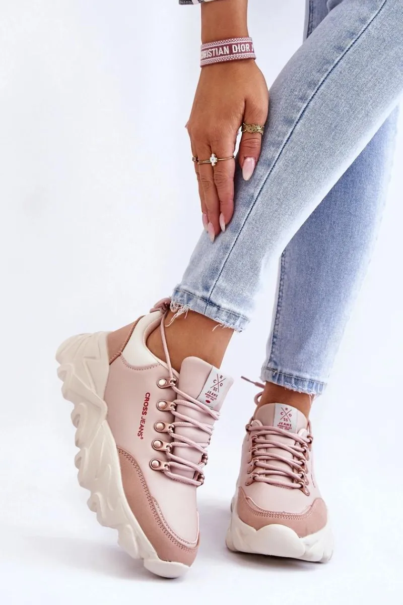 Buty Sportowe Na Platformie|Sneakersy Damskie>Cross Jeans Damskie Sneakersy Na Platformie KK2R4072C Nude