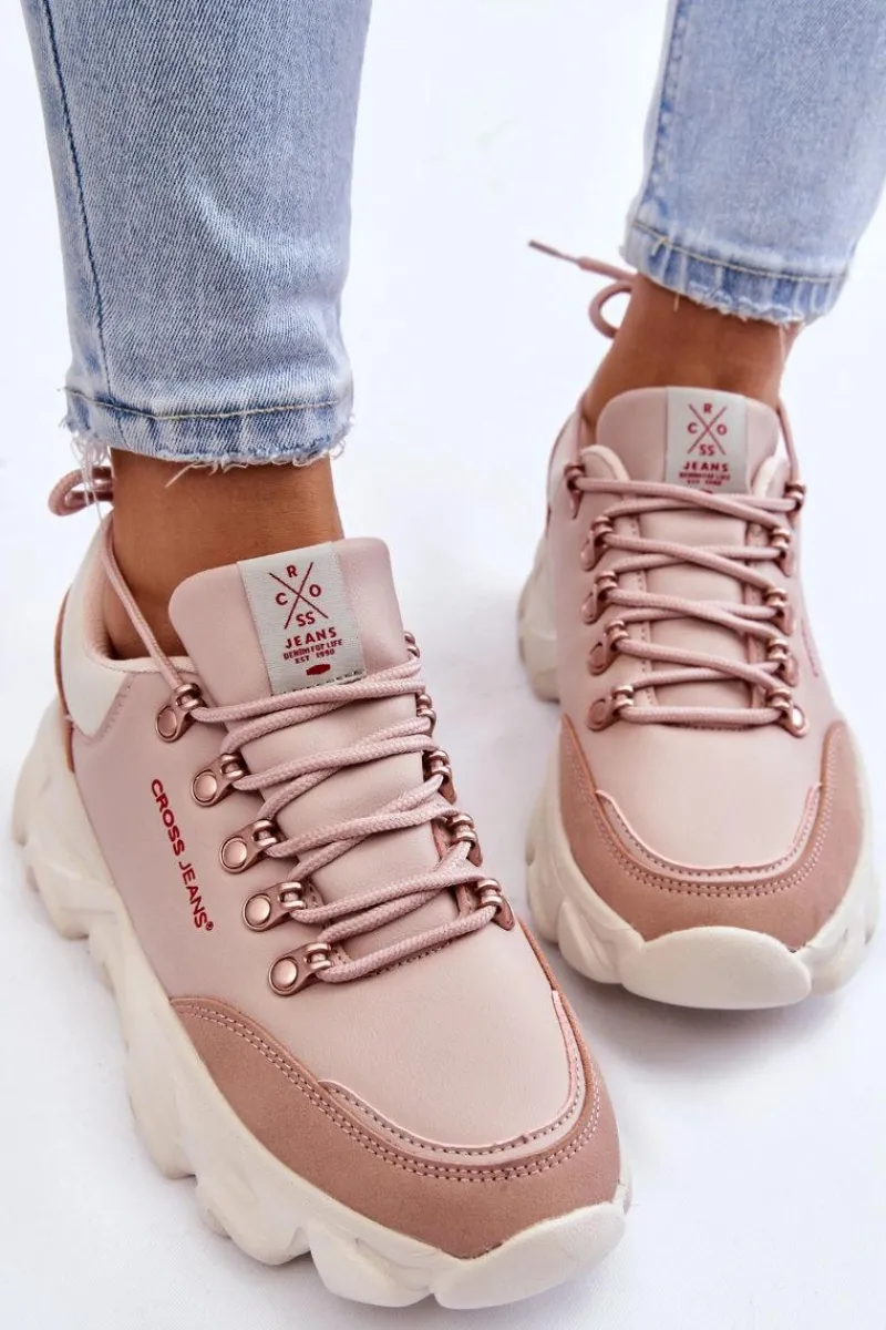 Buty Sportowe Na Platformie|Sneakersy Damskie>Cross Jeans Damskie Sneakersy Na Platformie KK2R4072C Nude