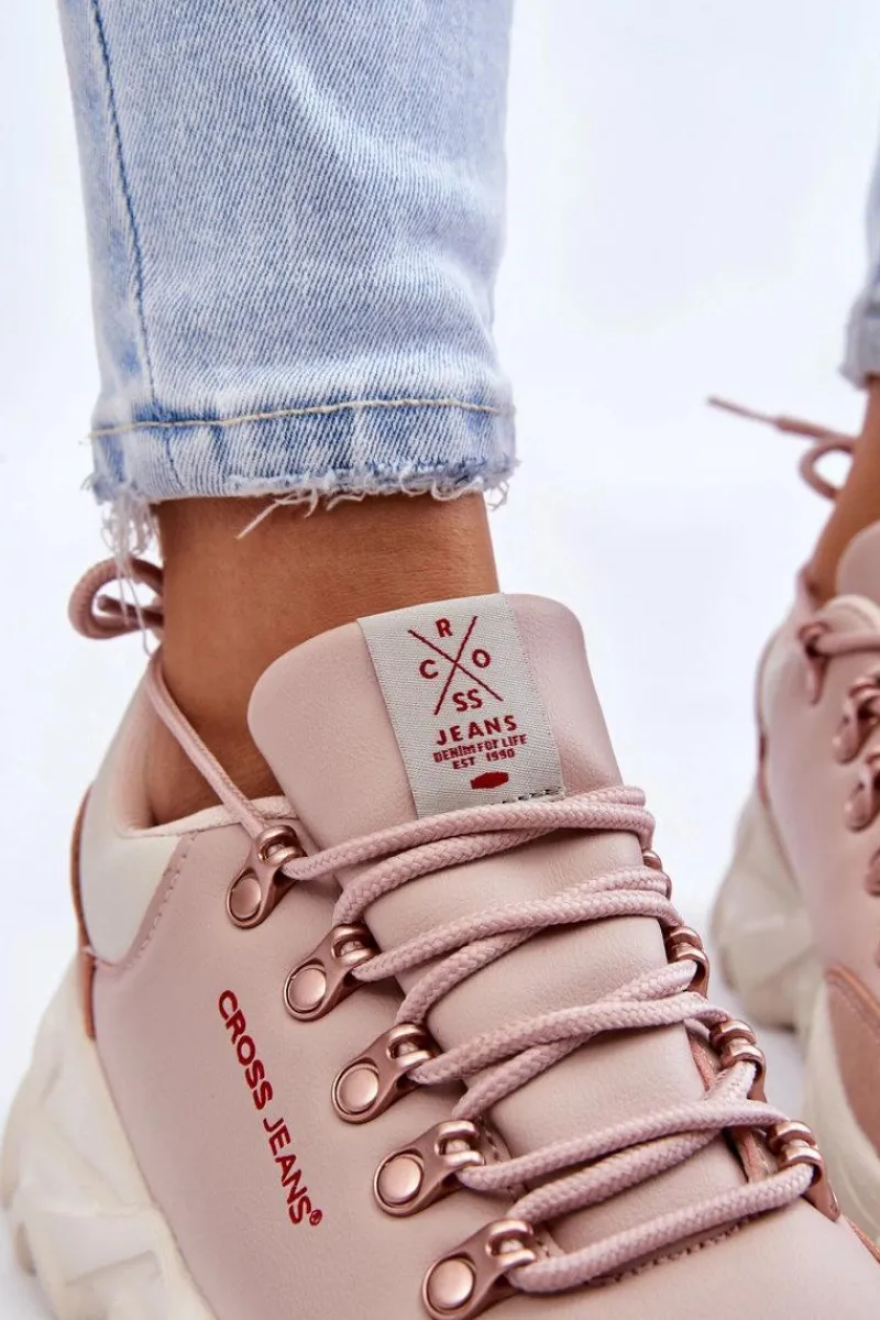 Buty Sportowe Na Platformie|Sneakersy Damskie>Cross Jeans Damskie Sneakersy Na Platformie KK2R4072C Nude