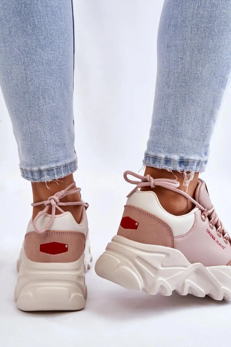 Buty Sportowe Na Platformie|Sneakersy Damskie>Cross Jeans Damskie Sneakersy Na Platformie KK2R4072C Nude