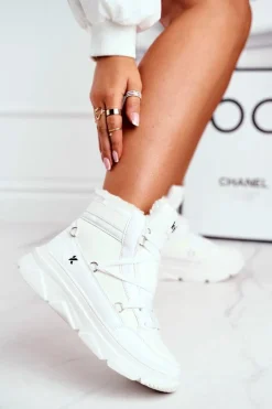 Sale Damskie Sneakersy Śniegowce Białe Missy Damskie Śniegowce Damskie|Sneakersy Damskie