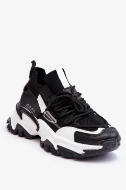 Sneakersy Damskie>Boto Damskie Sneakersy Skarpetkowe Wsuwane Czarne Keaton