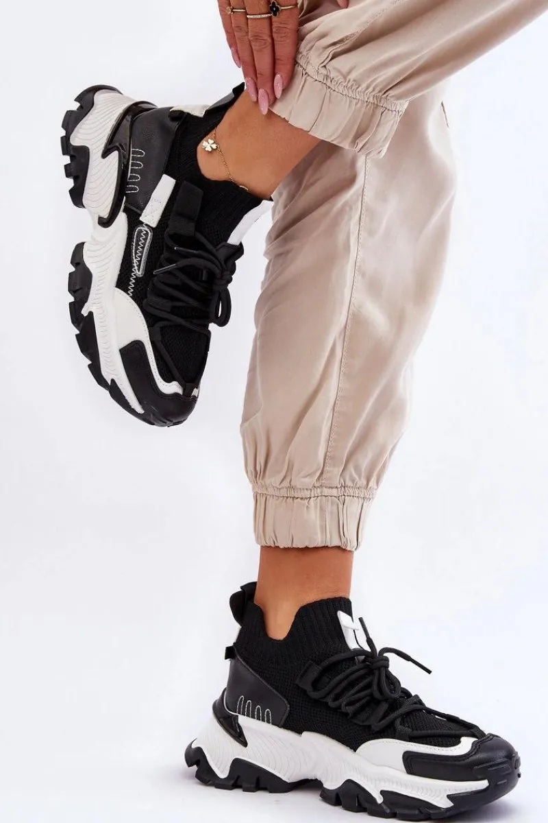 Sneakersy Damskie>Boto Damskie Sneakersy Skarpetkowe Wsuwane Czarne Keaton