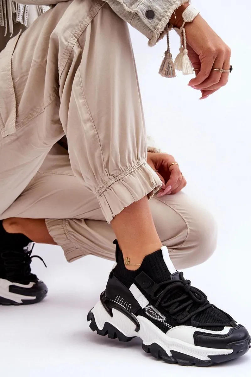 Sneakersy Damskie>Boto Damskie Sneakersy Skarpetkowe Wsuwane Czarne Keaton