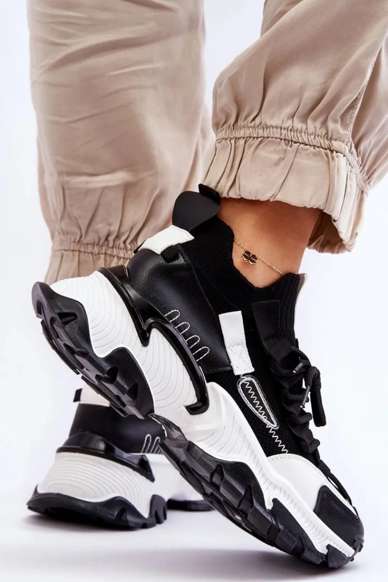 Sneakersy Damskie>Boto Damskie Sneakersy Skarpetkowe Wsuwane Czarne Keaton