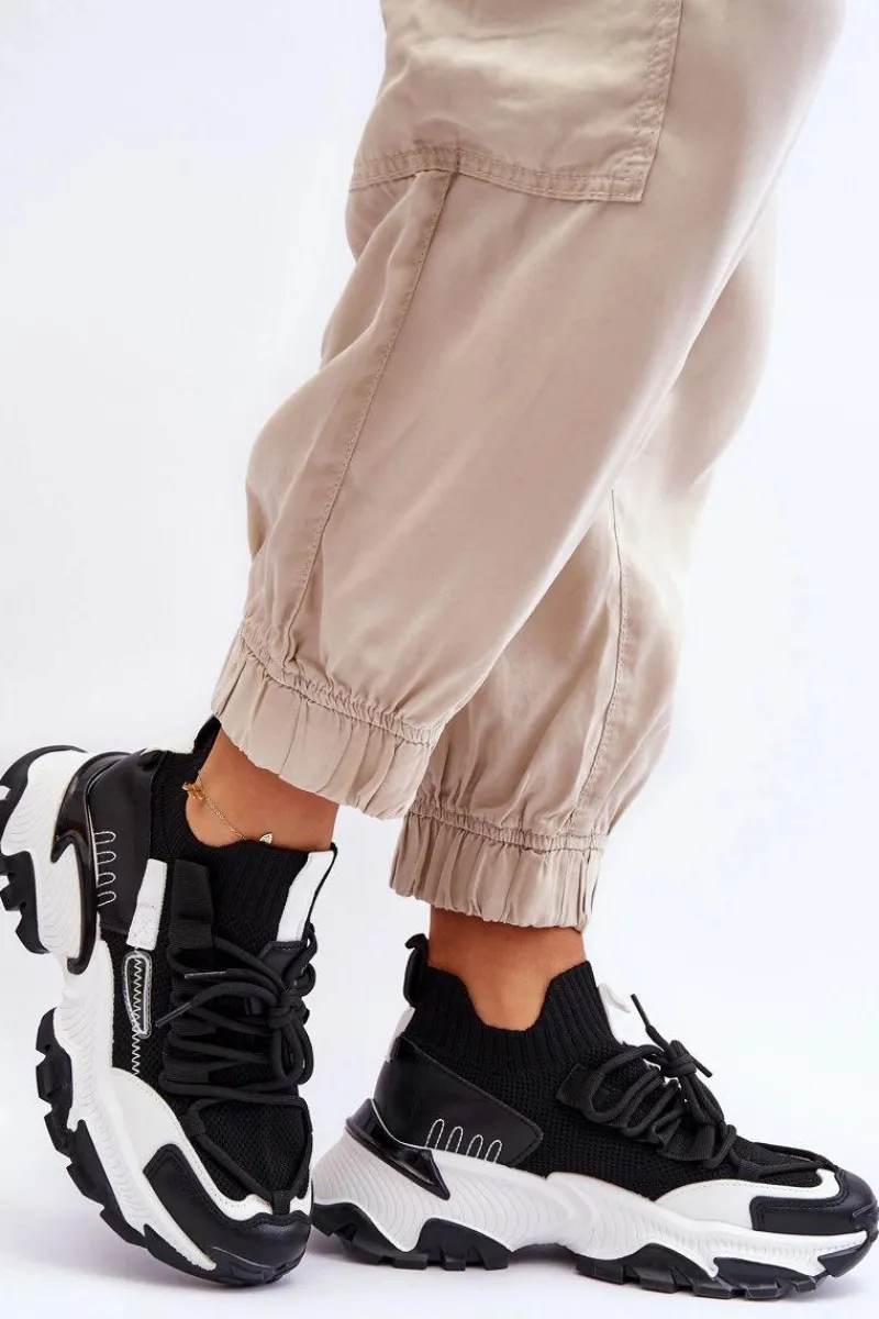 Sneakersy Damskie>Boto Damskie Sneakersy Skarpetkowe Wsuwane Czarne Keaton