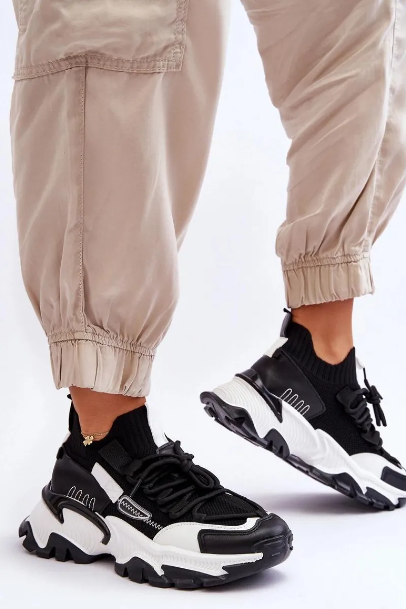 Sneakersy Damskie>Boto Damskie Sneakersy Skarpetkowe Wsuwane Czarne Keaton