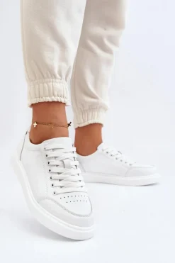 New Buty damskie Vinceza Damskie Sneakersy Skóra Naturalna Białe Dimpna