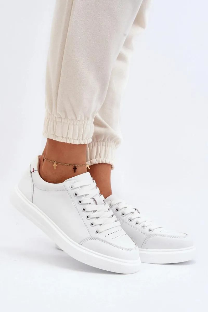 New Buty damskie Vinceza Damskie Sneakersy Skóra Naturalna Białe Dimpna