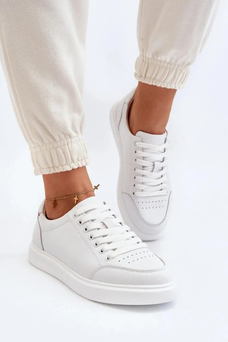 New Buty damskie Vinceza Damskie Sneakersy Skóra Naturalna Białe Dimpna