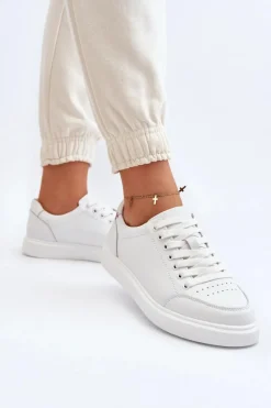 New Buty damskie Vinceza Damskie Sneakersy Skóra Naturalna Białe Dimpna