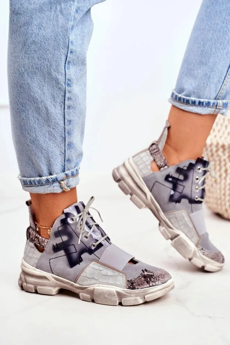 Sneakersy Damskie>Maciejka Damskie Sneakersy Skórzane 04423-13