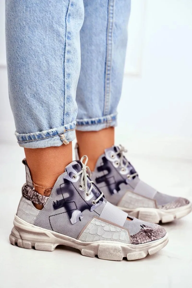 Sneakersy Damskie>Maciejka Damskie Sneakersy Skórzane 04423-13