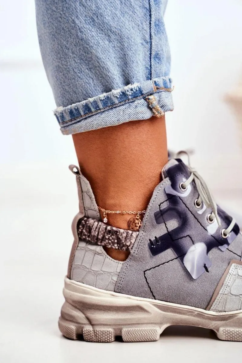 Sneakersy Damskie>Maciejka Damskie Sneakersy Skórzane 04423-13