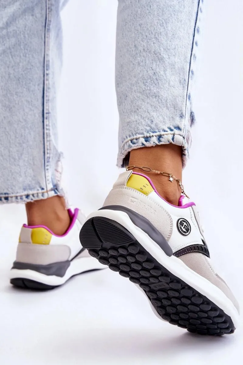 Buty Sportowe Big Star|Sneakersy Damskie>Big Star Shoes Damskie Sneakersy Sportowe Big Star KK274099 Biało-Beżowe