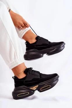 New Boto Damskie Sneakersy Sportowe Buty Czarne New Horizon