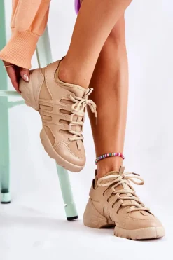 Clearance Boto Damskie Sneakersy Sportowe Buty Beżowe Azella