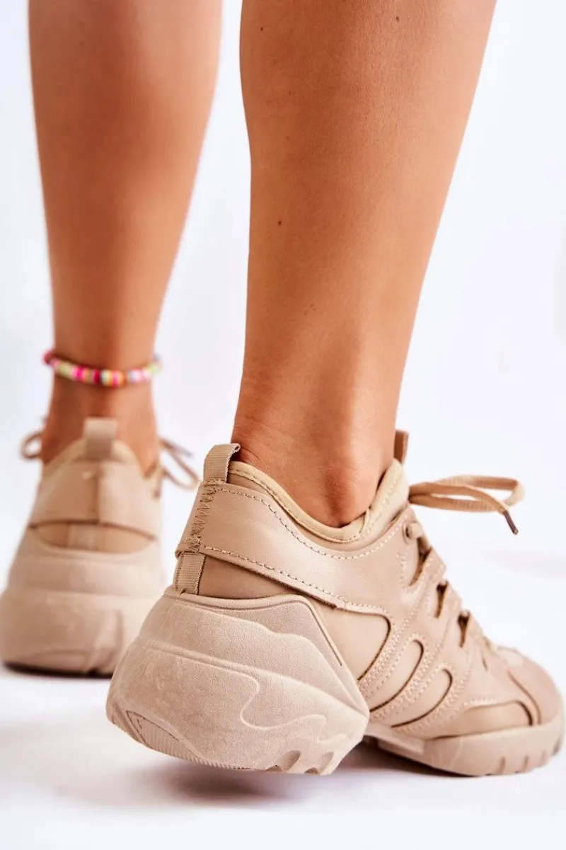 Clearance Boto Damskie Sneakersy Sportowe Buty Beżowe Azella