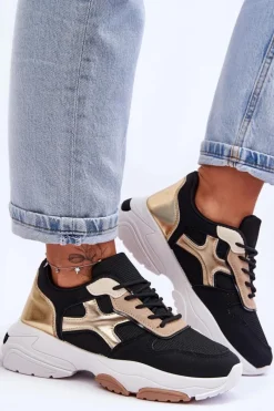 Sneakersy Damskie>Boto Damskie Sneakersy Sznurowane Czarne Cortes