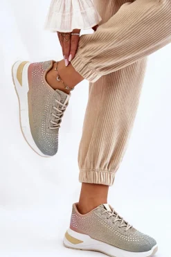 New Damskie Sneakersy Z Cyrkoniami Multikolor Raiden Damskie Buty Sportowe Na Platformie|Sneakersy Damskie