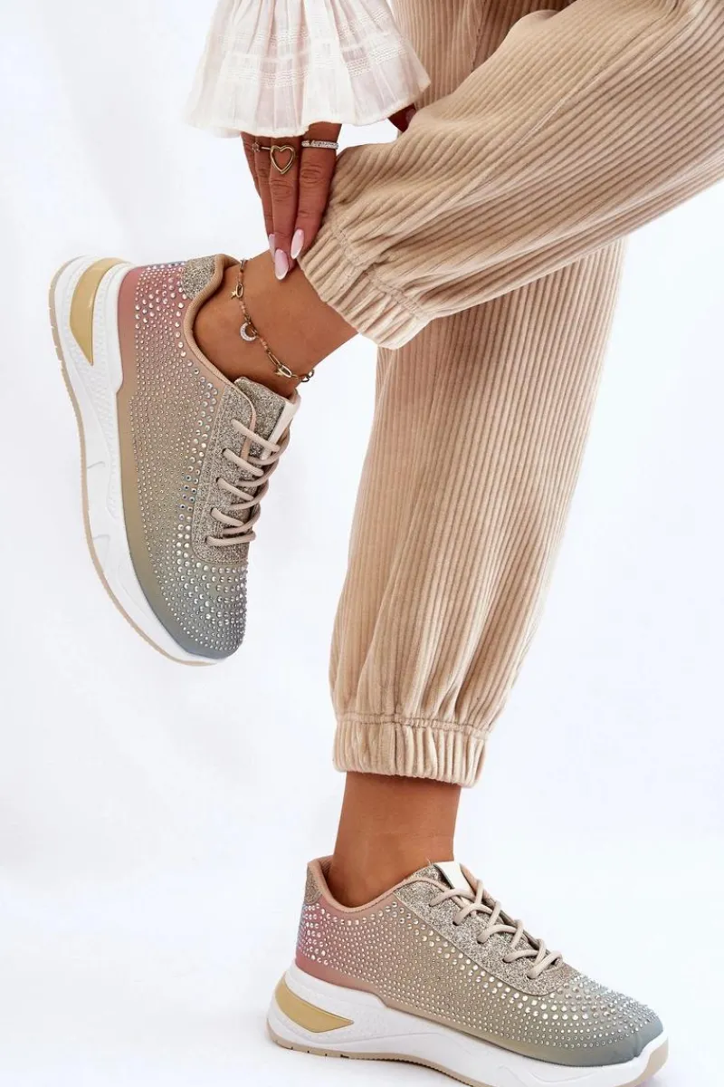 New Damskie Sneakersy Z Cyrkoniami Multikolor Raiden Damskie Buty Sportowe Na Platformie|Sneakersy Damskie