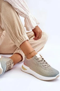 New Damskie Sneakersy Z Cyrkoniami Multikolor Raiden Damskie Buty Sportowe Na Platformie|Sneakersy Damskie