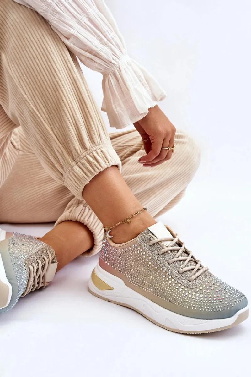 New Damskie Sneakersy Z Cyrkoniami Multikolor Raiden Damskie Buty Sportowe Na Platformie|Sneakersy Damskie