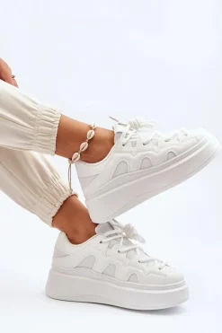 Clearance Damskie Sneakersy Z Grubym Sznurowaniem Białe Vinali Damskie Buty Sportowe Na Platformie|Sneakersy Damskie