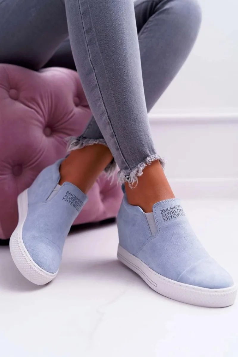 Sale Damskie Snekersy Trampki Lu Boo Wsuwane Błękitne Kaori Damskie Sneakersy Damskie