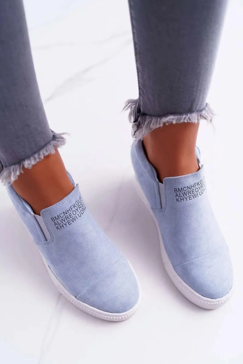 Sale Damskie Snekersy Trampki Lu Boo Wsuwane Błękitne Kaori Damskie Sneakersy Damskie