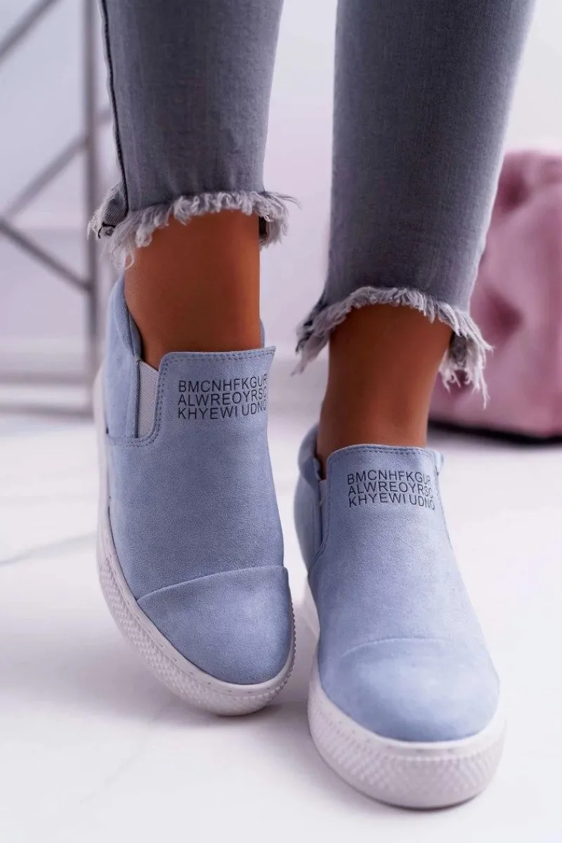 Sale Damskie Snekersy Trampki Lu Boo Wsuwane Błękitne Kaori Damskie Sneakersy Damskie