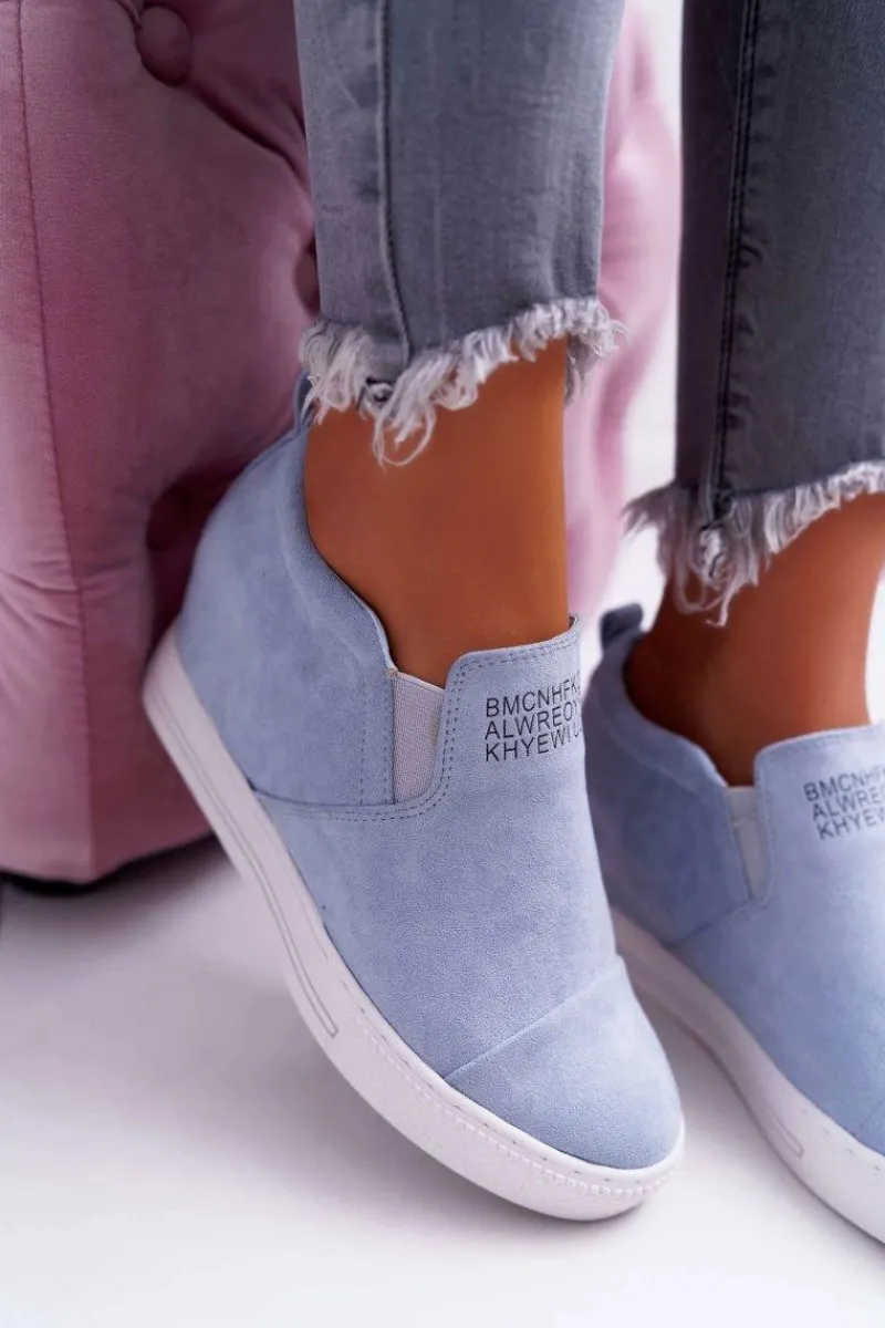 Sale Damskie Snekersy Trampki Lu Boo Wsuwane Błękitne Kaori Damskie Sneakersy Damskie