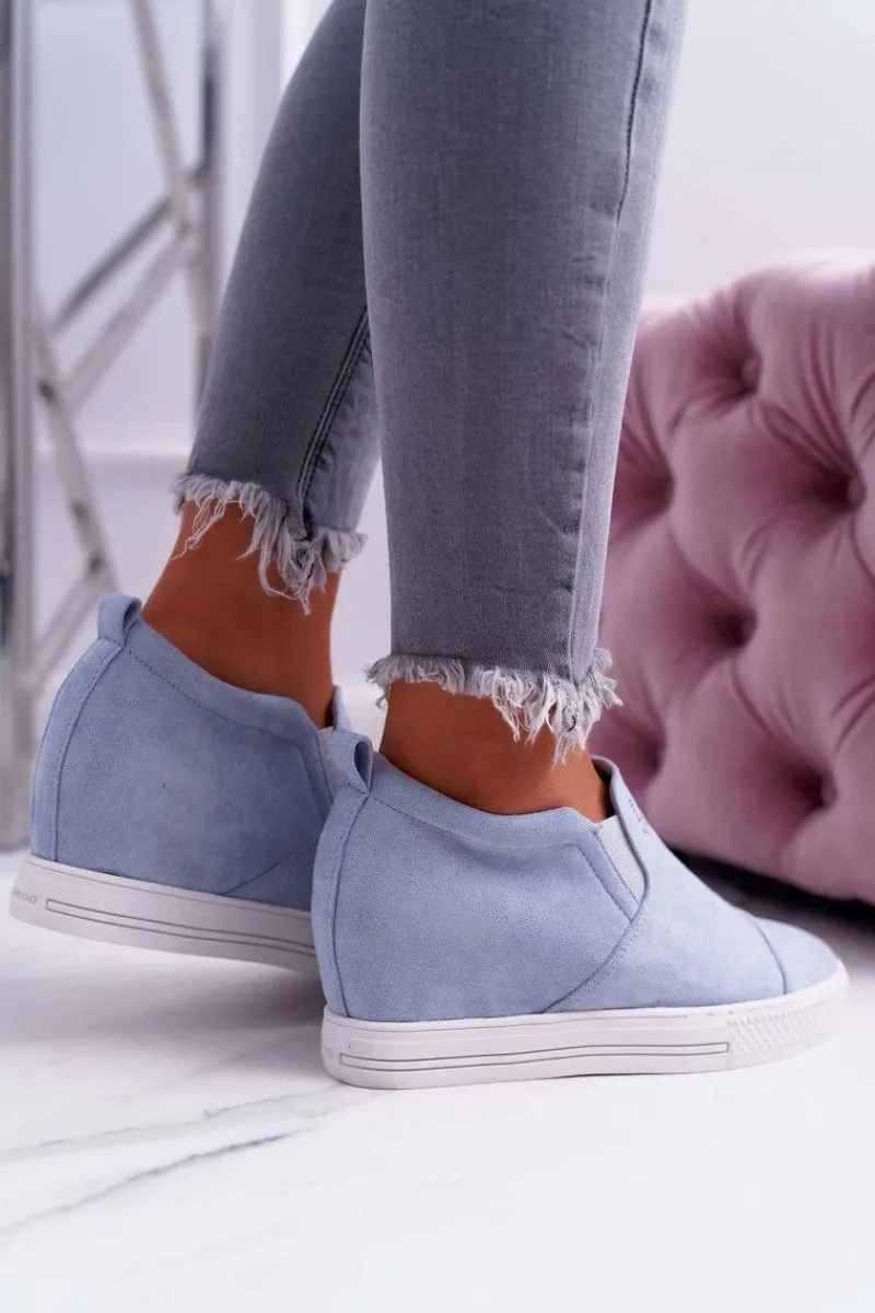 Sale Damskie Snekersy Trampki Lu Boo Wsuwane Błękitne Kaori Damskie Sneakersy Damskie