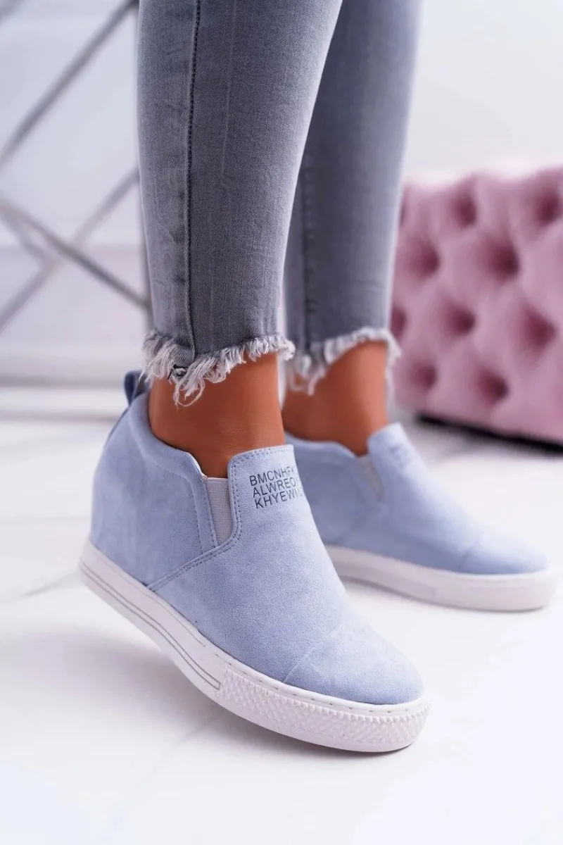 Sale Damskie Snekersy Trampki Lu Boo Wsuwane Błękitne Kaori Damskie Sneakersy Damskie