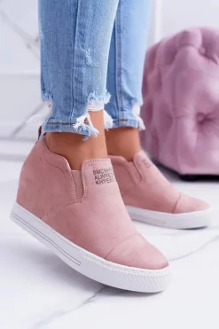 Boto Damskie Snekersy Trampki Lu Boo Wsuwane Różowe Kaori