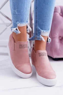 Boto Damskie Snekersy Trampki Lu Boo Wsuwane Różowe Kaori