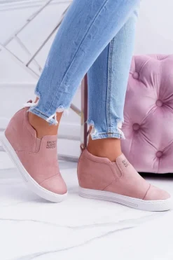Boto Damskie Snekersy Trampki Lu Boo Wsuwane Różowe Kaori