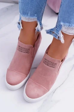 Boto Damskie Snekersy Trampki Lu Boo Wsuwane Różowe Kaori