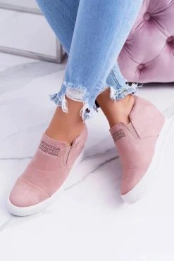 Boto Damskie Snekersy Trampki Lu Boo Wsuwane Różowe Kaori