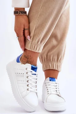 Sneakersy Damskie>Boto Damskie Sportowe Buty Biało-Niebieskie Be First! Biały
