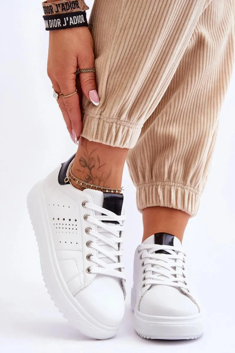 Best Damskie Sportowe Buty Biało-Czarne Be First! Damskie Sneakersy Damskie